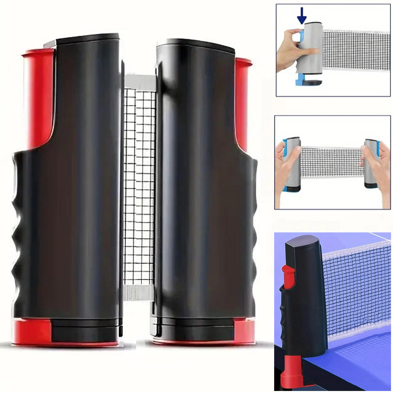Table Tennis Barrier - 2026 ホット卓球ネットどこでも設置可能な格納式ラックスポーツ交換用ピンポンポストネットエクササイズアクセサリー機器