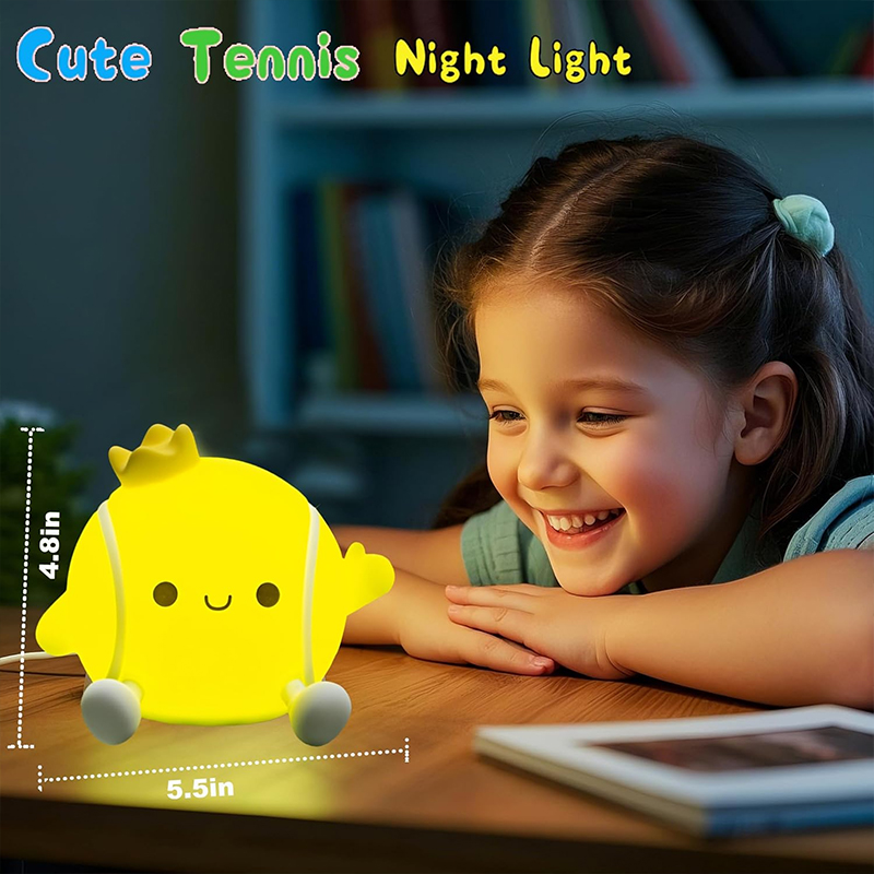 新しいかわいいテニスナイトライトシリコン保育園睡眠ランプタッ - Table Tennis Flash のレビューと価格
